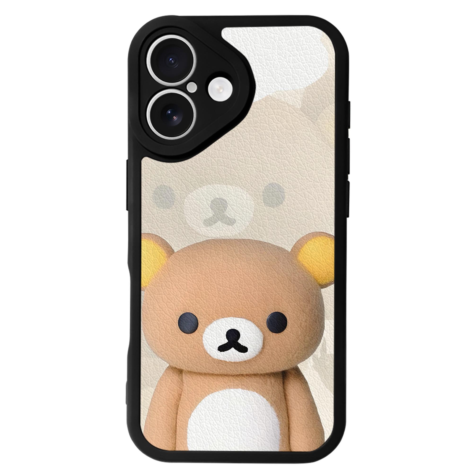 （画像用） リラックマ リラックマ キイロイトリ Rilakkuma Korilakkuma Kiiroitori 【iPhone 16シリーズ対応】シリコンスマホケース（レザー調） 材質：シリコン